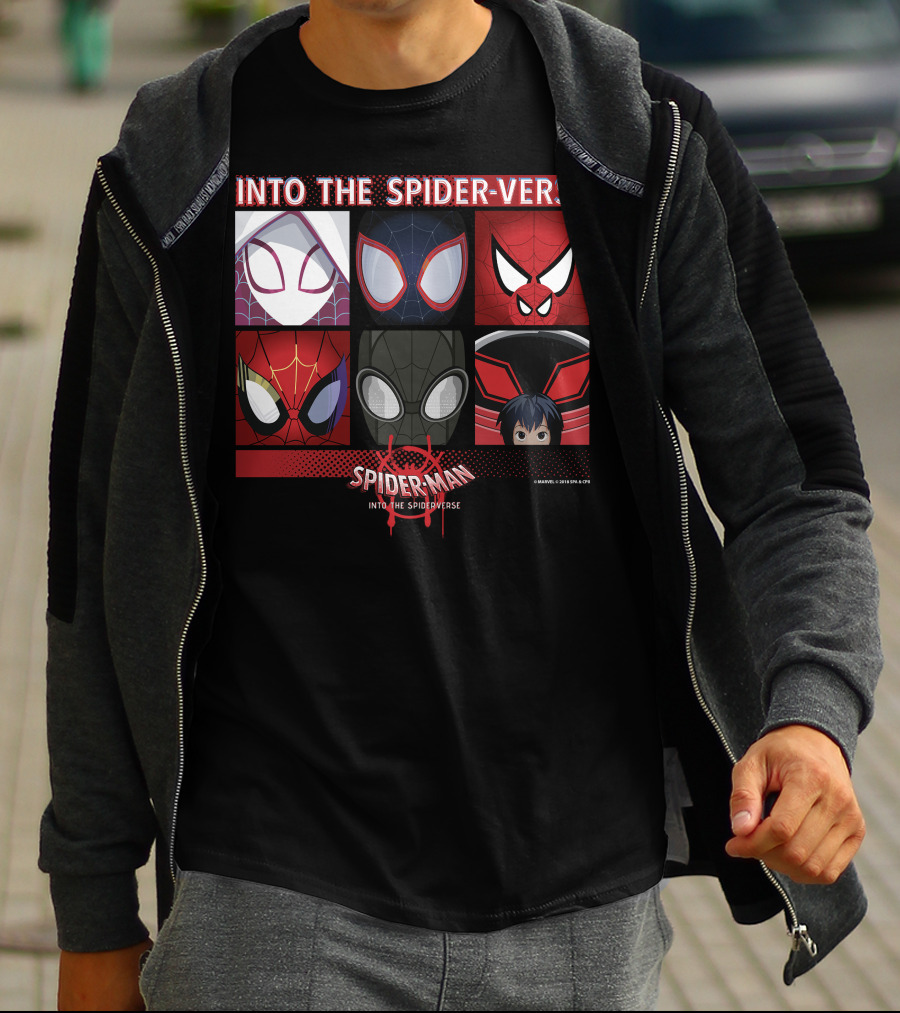 Marvel Spider-Man Into The Spider-Verse Square Group T-Shirt