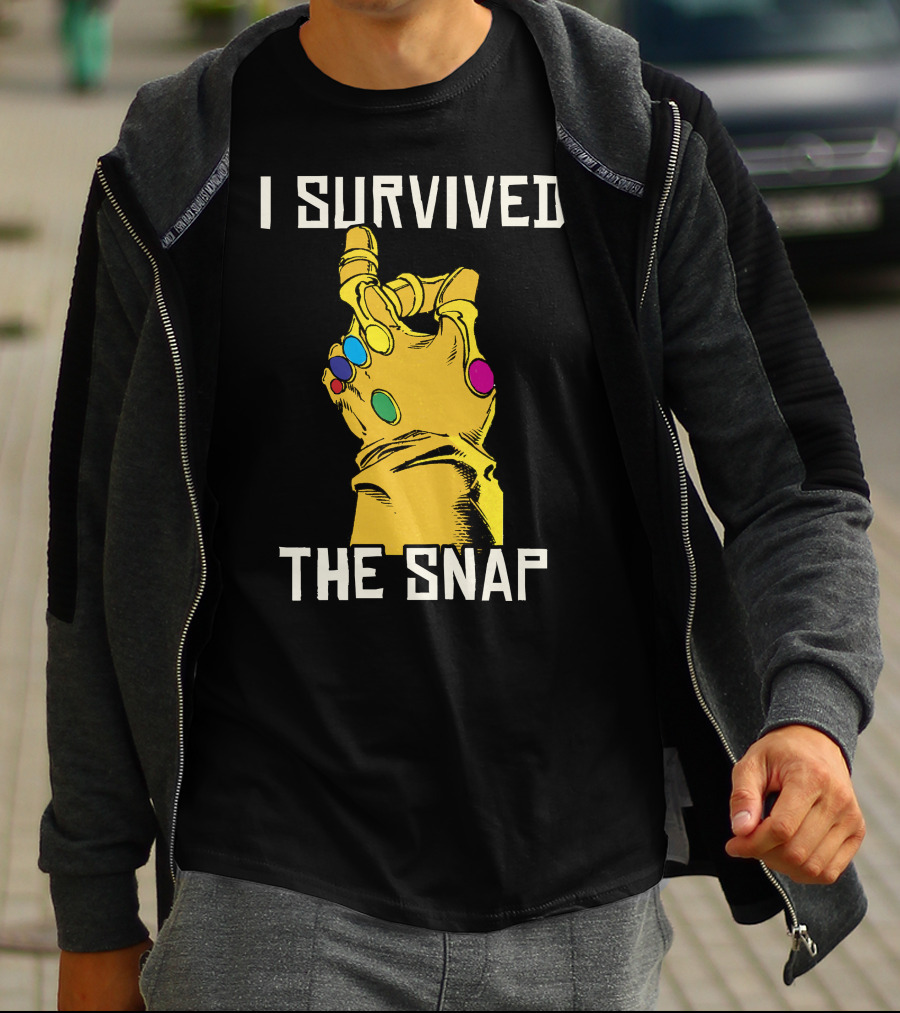 Marvel Thanos Infinity Gauntlet I Survived The Snap T-Shirt