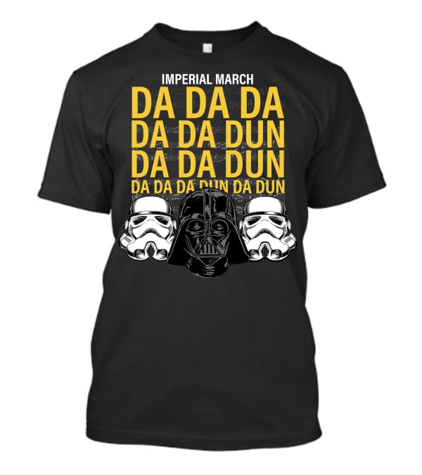 Star Wars Darth Vader Imperial March Da Da Da Stormtrooper Helmets T-Shirt