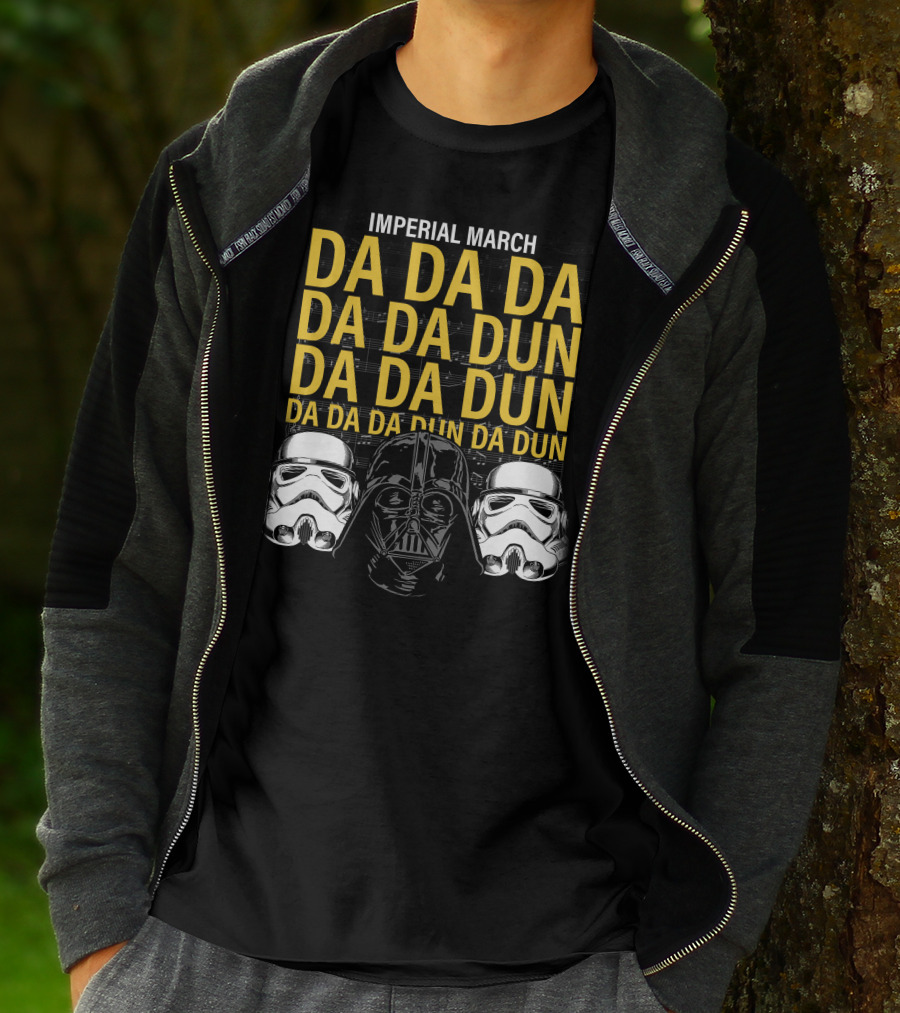 Star Wars Darth Vader Imperial March Da Da Da Stormtrooper Helmets T-Shirt