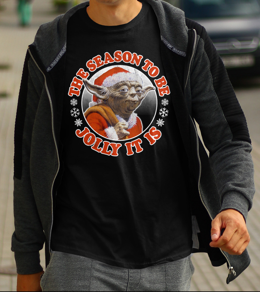 Star Wars Christmas Jolly Yoda The Season To Be Jolly It Is T-Shirt