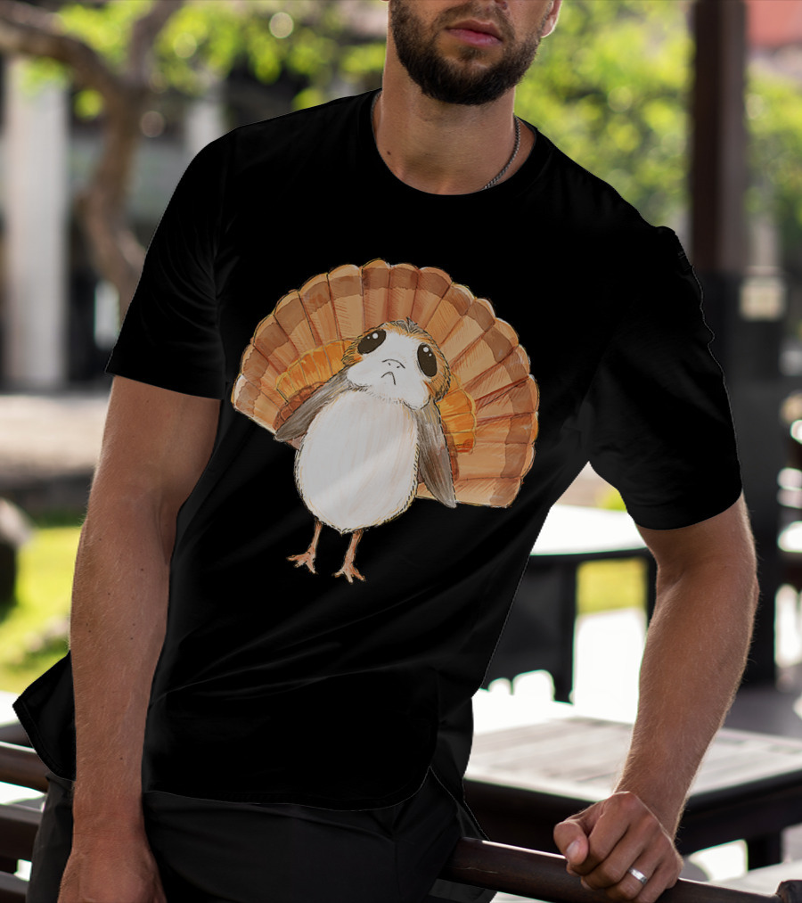 Star Wars Porg Turkey Thanksgiving Feathers T-Shirt