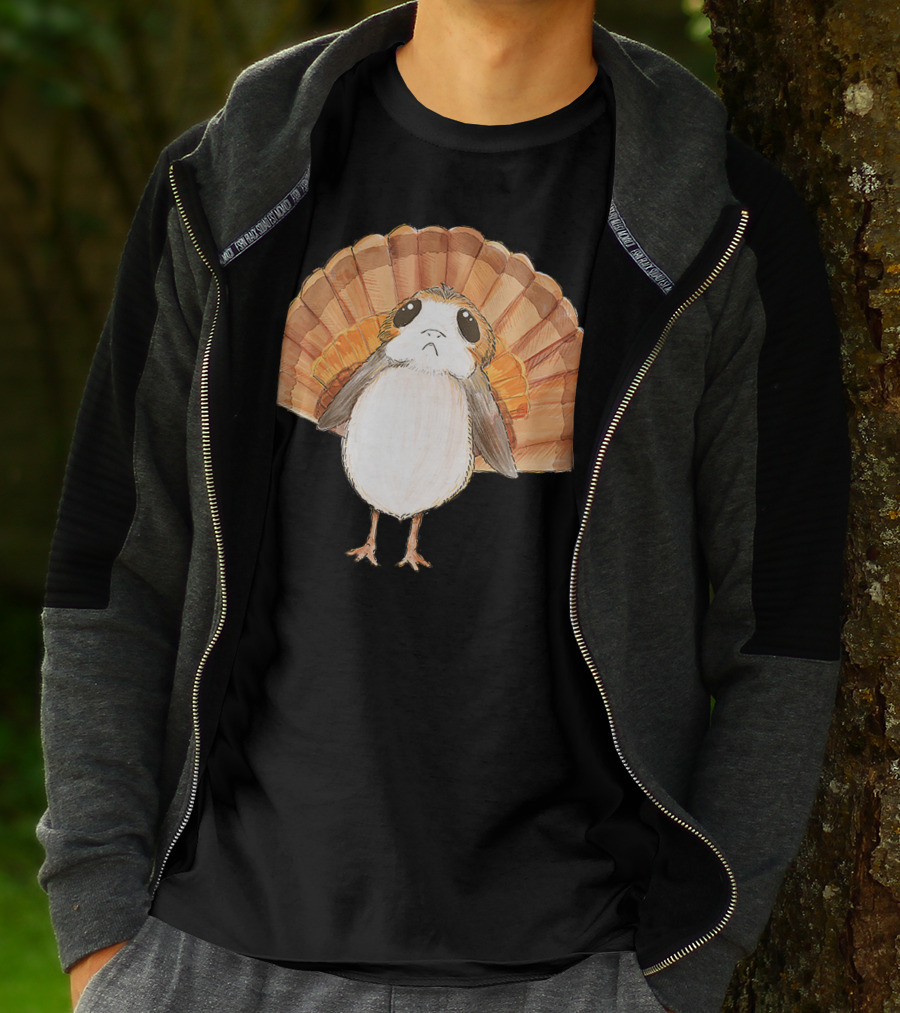 Star Wars Porg Turkey Thanksgiving Feathers T-Shirt
