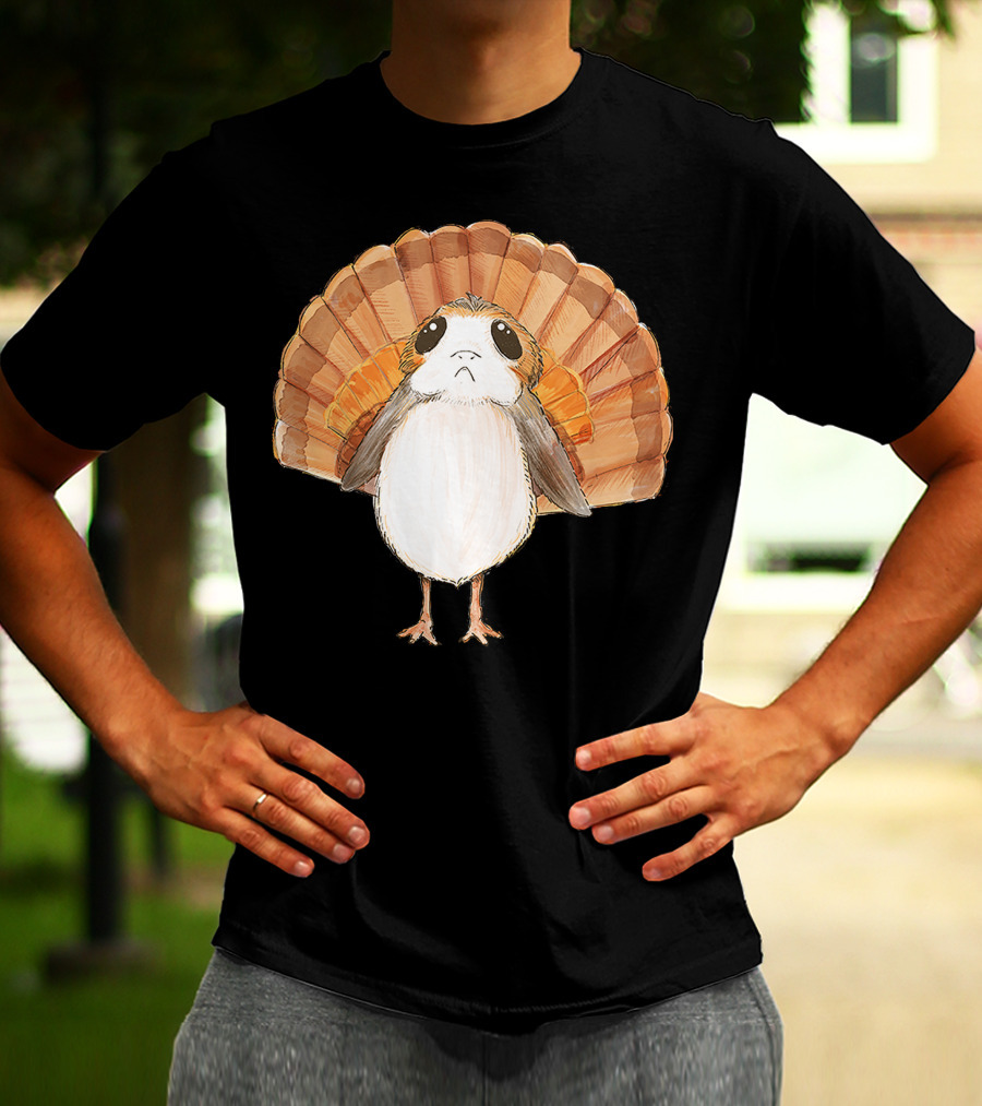Star Wars Porg Turkey Thanksgiving Feathers T-Shirt