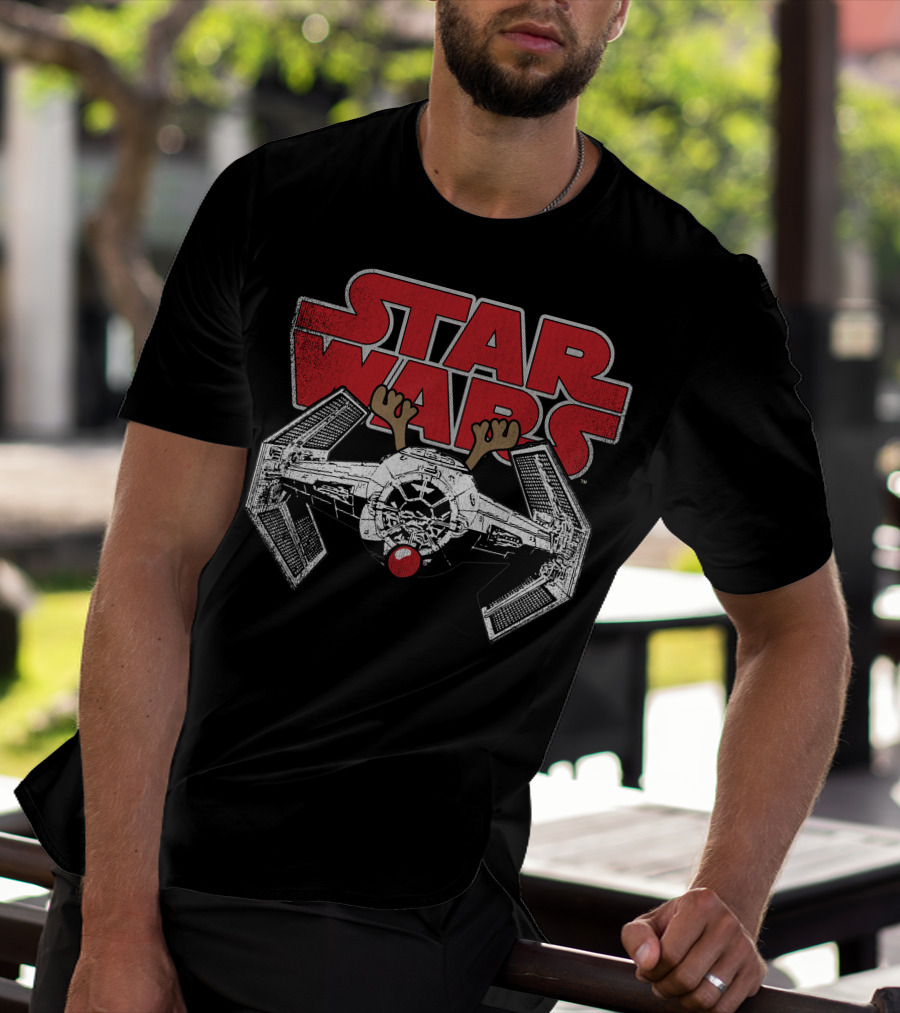 Star Wars TIE Fighter Reindeer Rudolf Christmas Nose T-Shirt