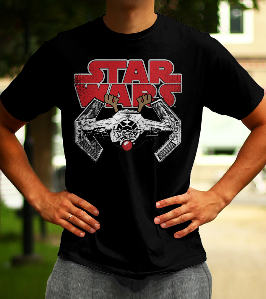 Star Wars TIE Fighter Reindeer Rudolf Christmas Nose T-Shirt