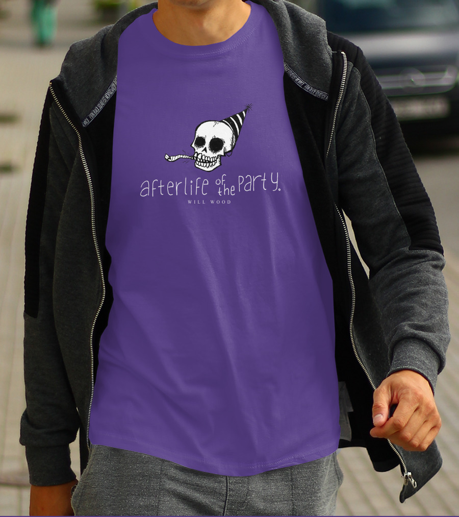Afterlife Of The Party Skull With Party Hat And Blower T-Shirt