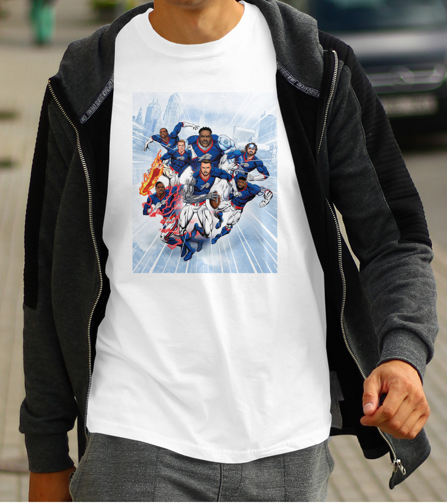 Bills Super Hero Football Team Comic Heroes T-Shirt