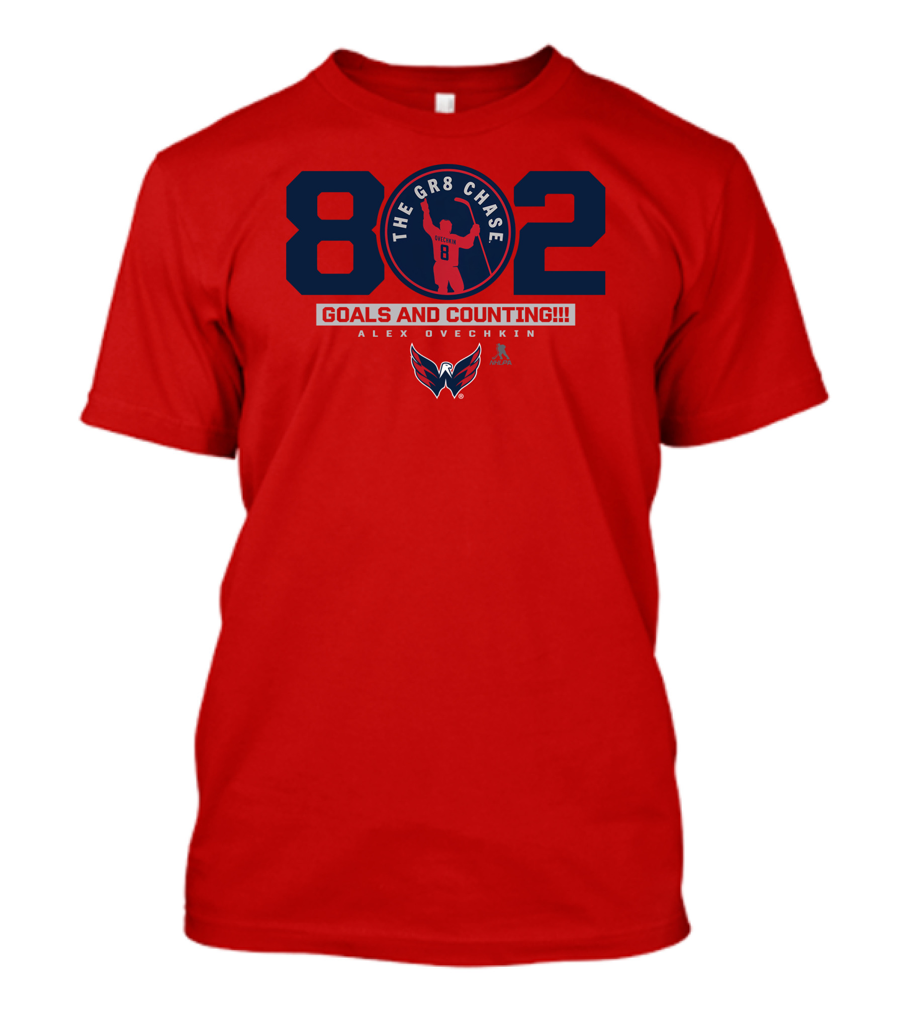 802 The Gr8 Chase Goals And Counting Alex Ovechkin Washington Hockey T-Shirt