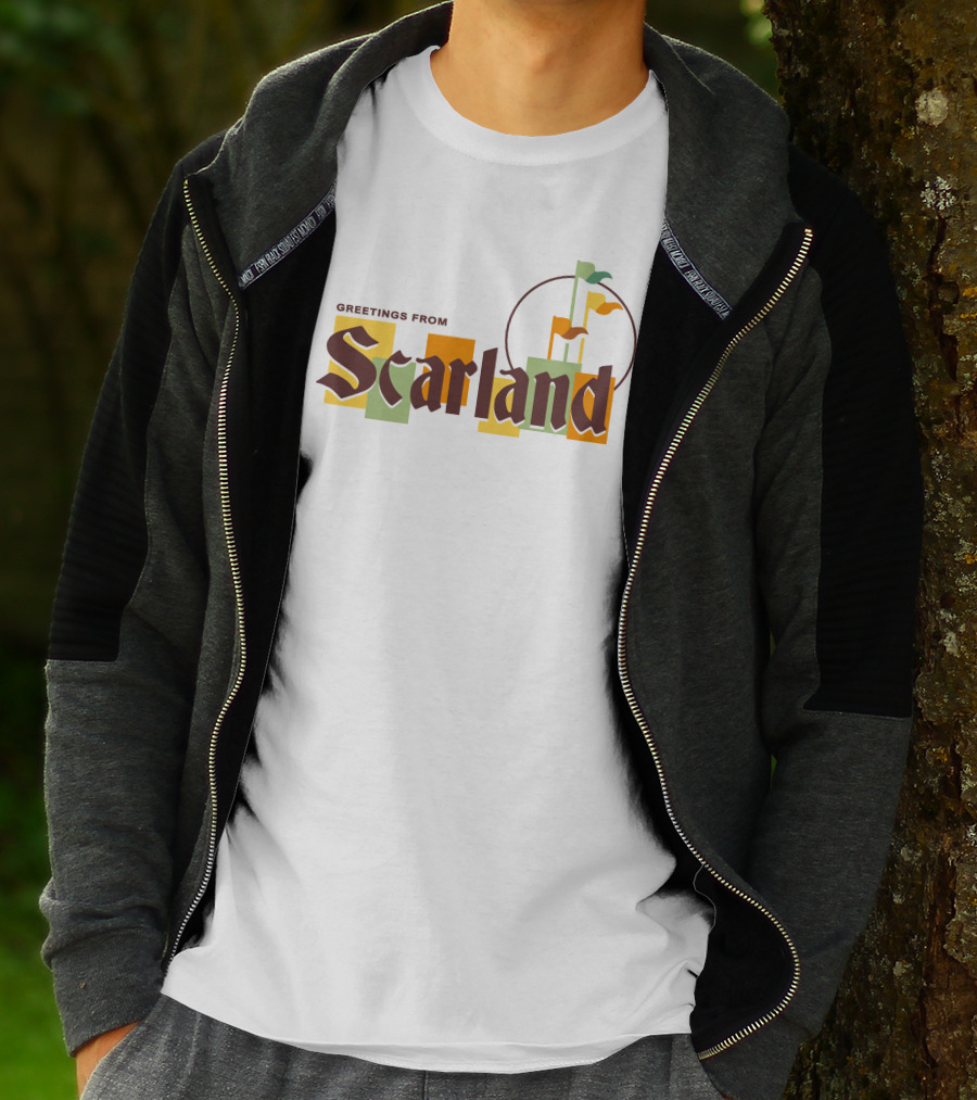 Greetings From Scarland Vintage Flags And Circles T-Shirt