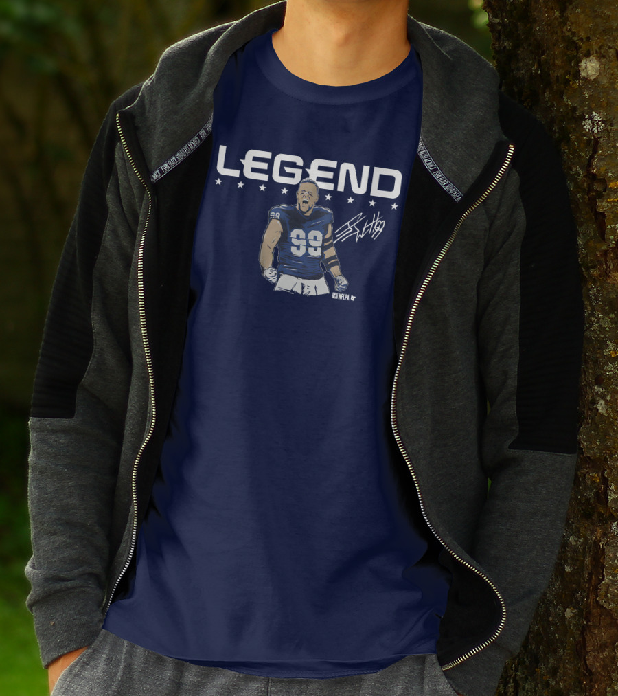 Breakingt Merch J.J. Watt Legend Number 99 Victory Pose T-Shirt