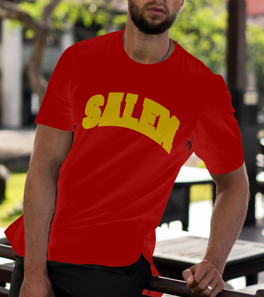 Salem Bold Yellow Arch On Red T-Shirt
