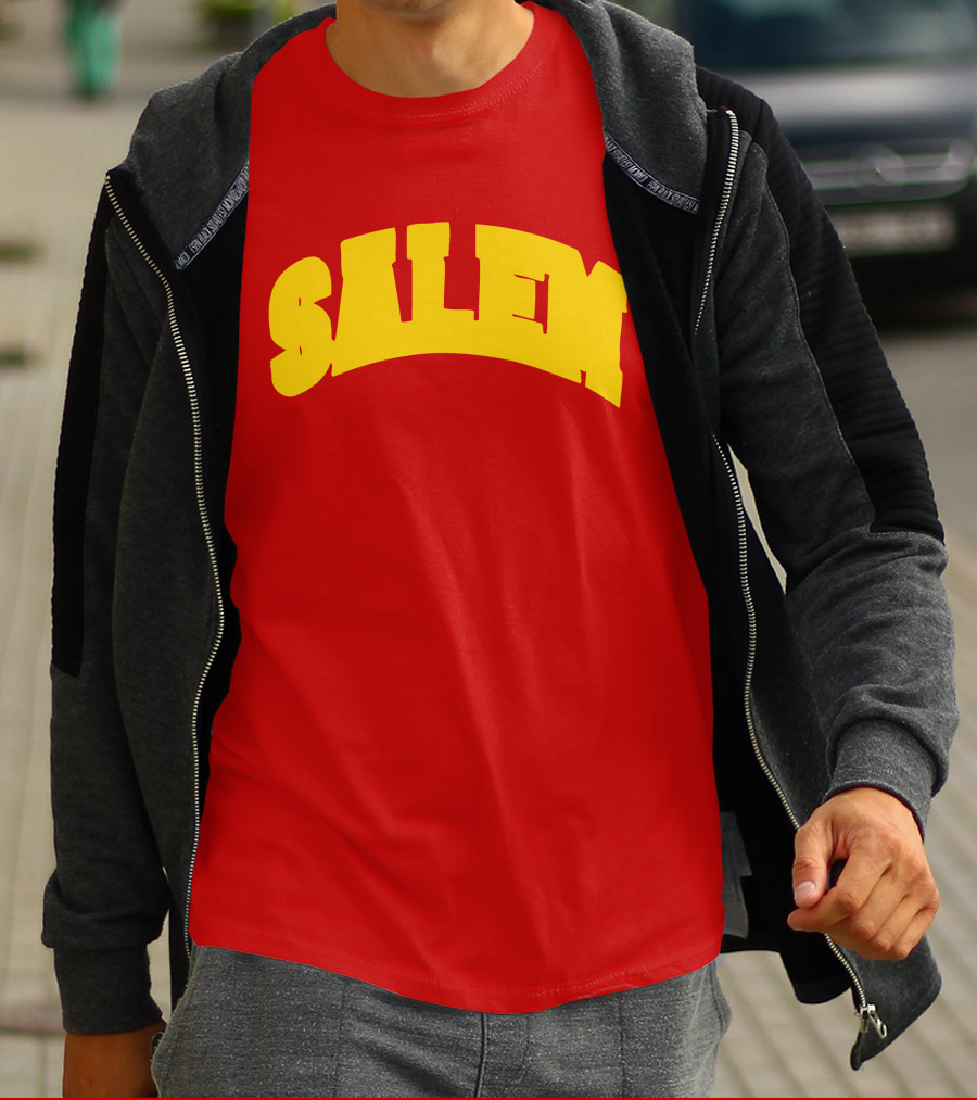 Salem Bold Yellow Arch On Red T-Shirt