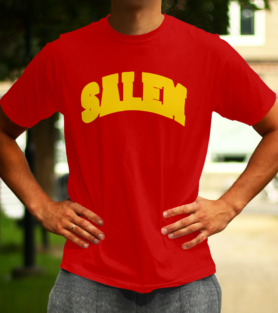 Salem Bold Yellow Arch On Red T-Shirt