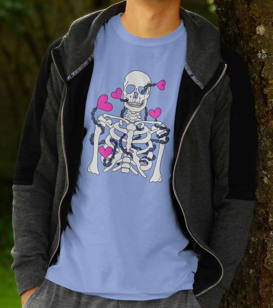 Lany Merch Tie Dye DNA Skeleton Hearts T-Shirt