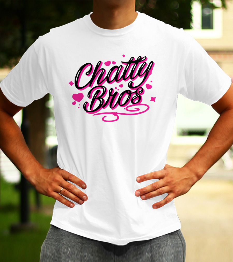 Chatty Bros Merch Heart Stars Motif Airbrush Bros T-Shirt
