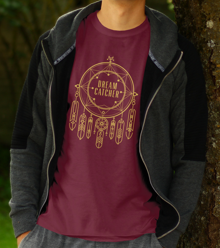 Dreamcatcher Merch Dream Catcher Geometric Feather T-Shirt