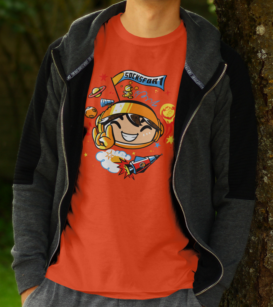 Socksfor1 Chibi Astronaut Space Adventure Merch T-Shirt
