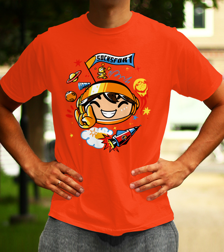 Socksfor1 Chibi Astronaut Space Adventure Merch T-Shirt