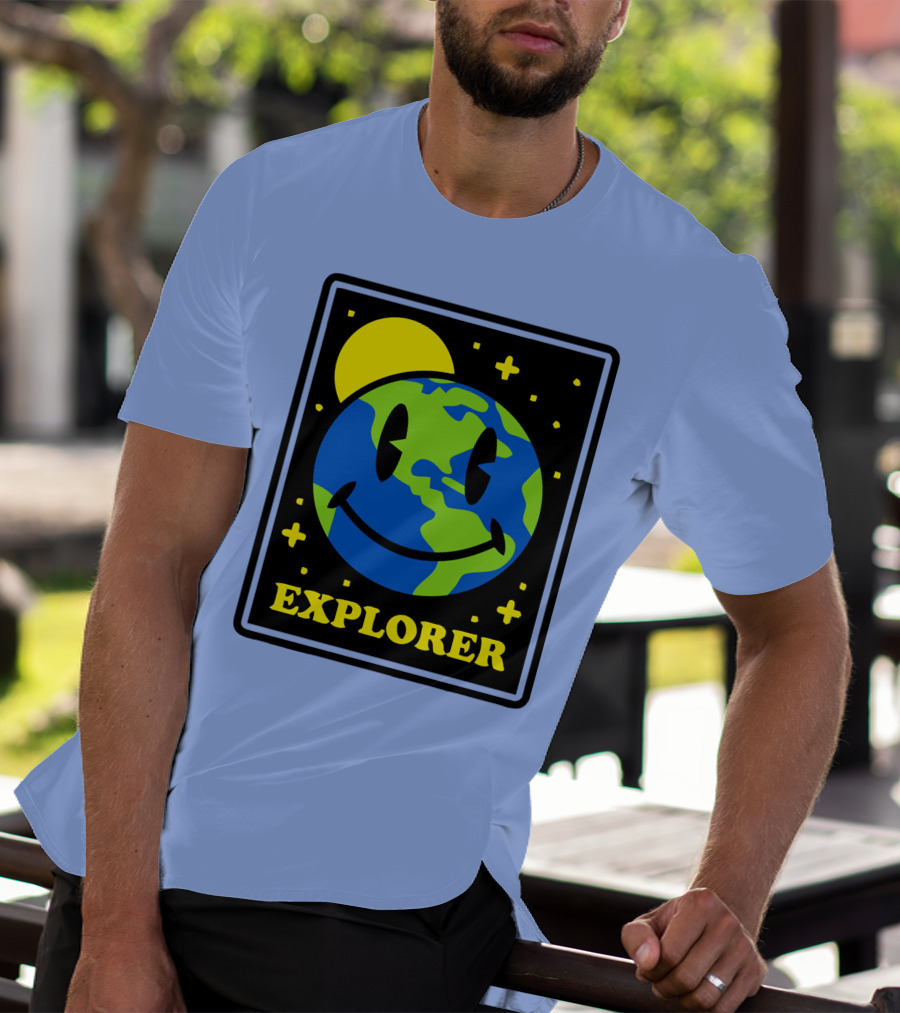 Socksfor1 Merch Explorer Earth Smiley T-Shirt