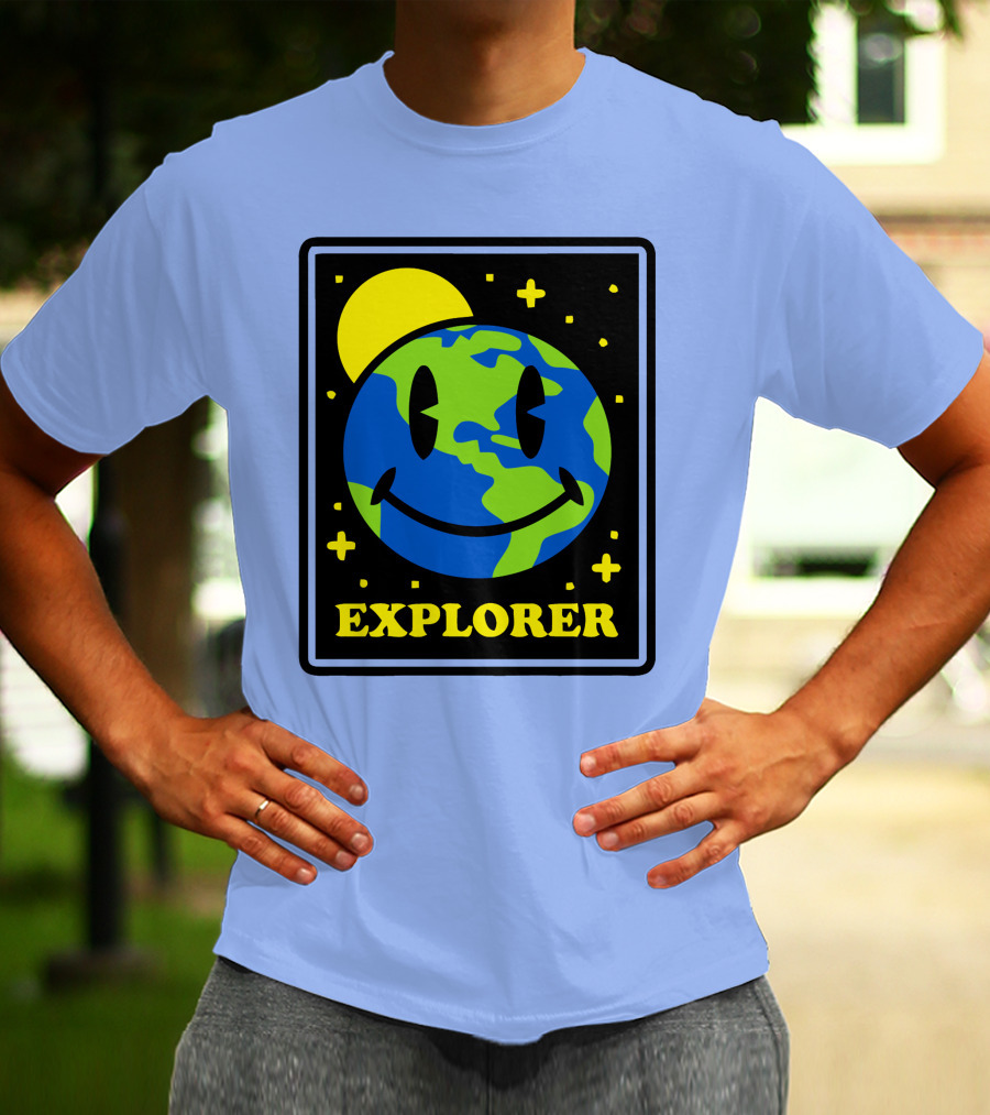 Socksfor1 Merch Explorer Earth Smiley T-Shirt