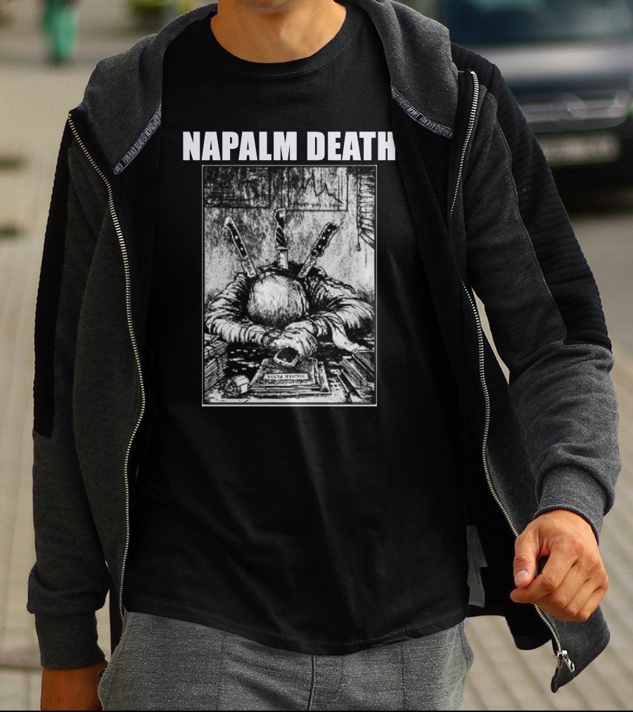 Napalm Death Knife-Wielding Figure Art Merch T-Shirt