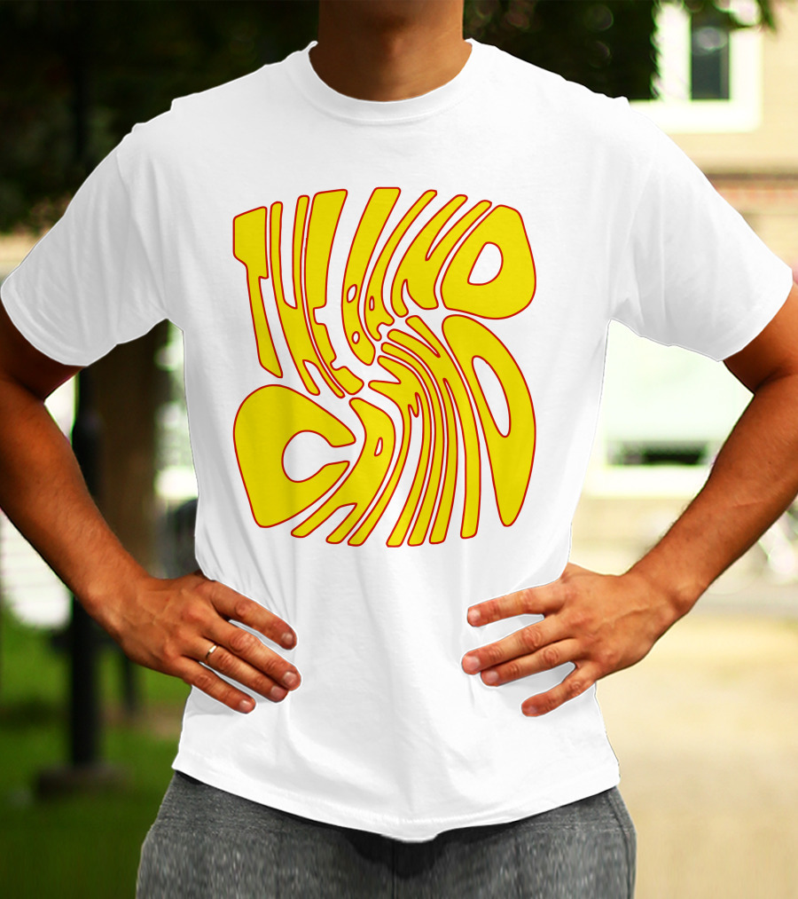 The Band Camino Groovy Textual Yellow And Red Psychedelic Style Merchandise T-Shirt