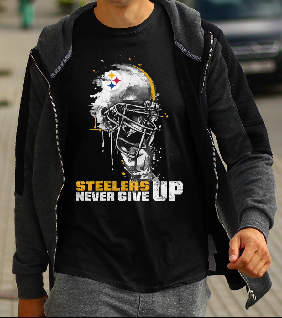 Steelers Never Give Up Helmet *Special Edition T-Shirt