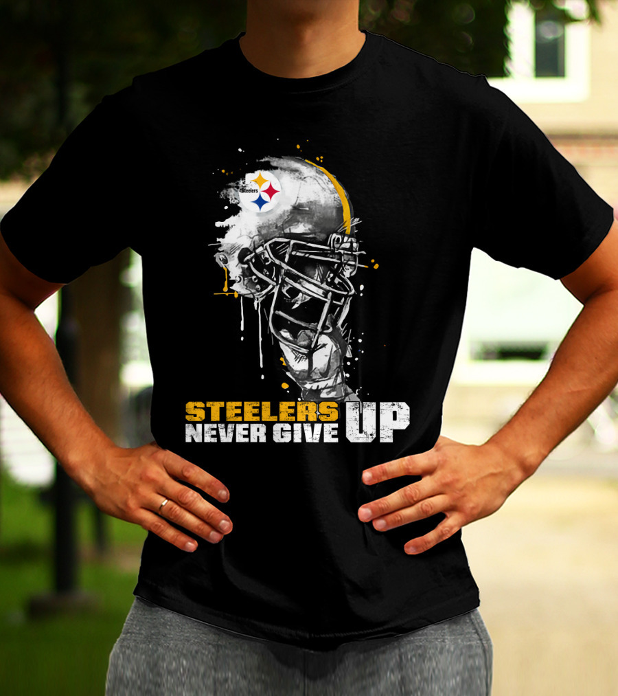 Steelers Never Give Up Helmet *Special Edition T-Shirt
