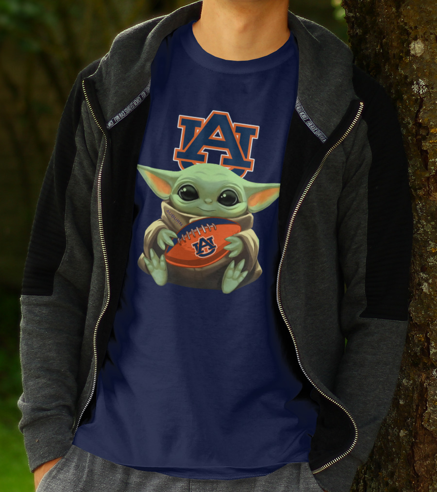 Auburn Baby Yoda Football T-Shirt