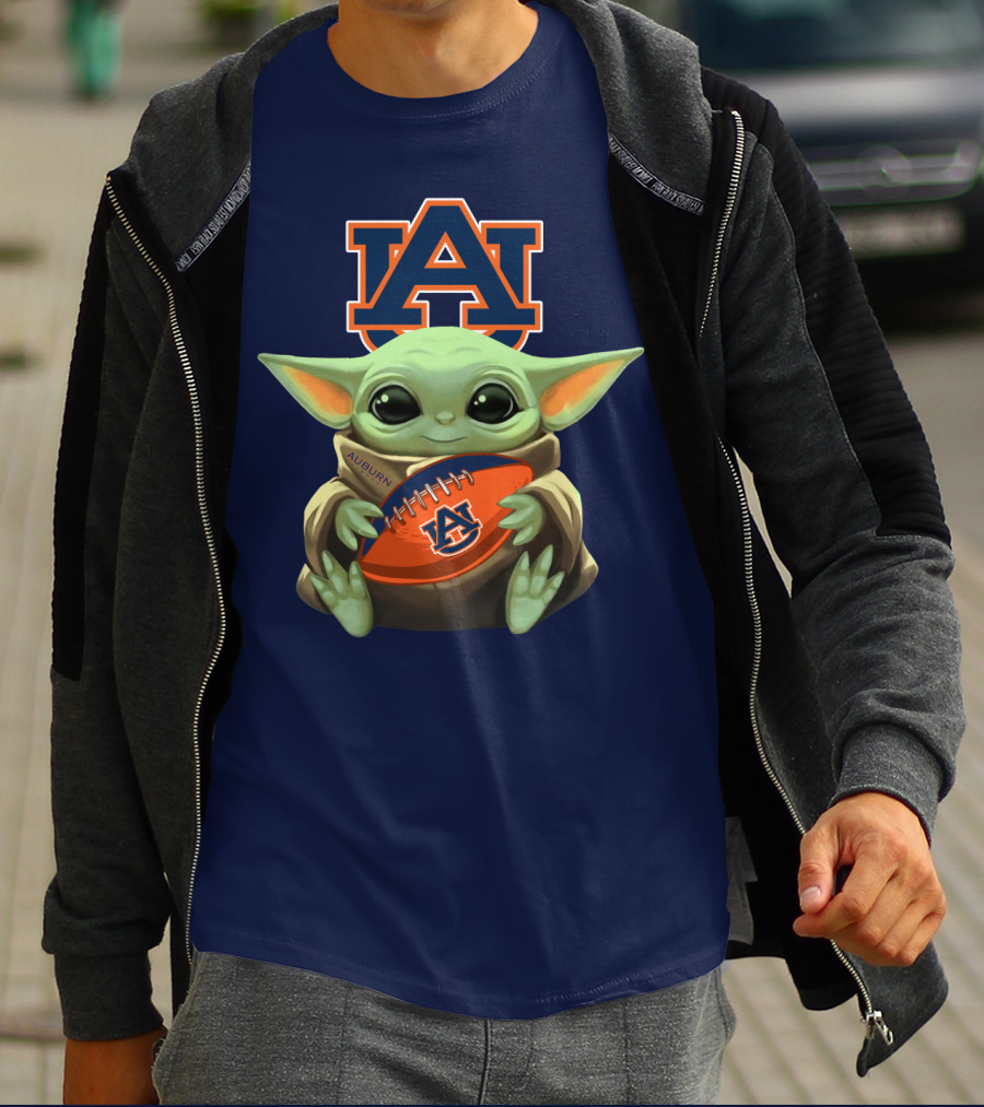Auburn Baby Yoda Football T-Shirt