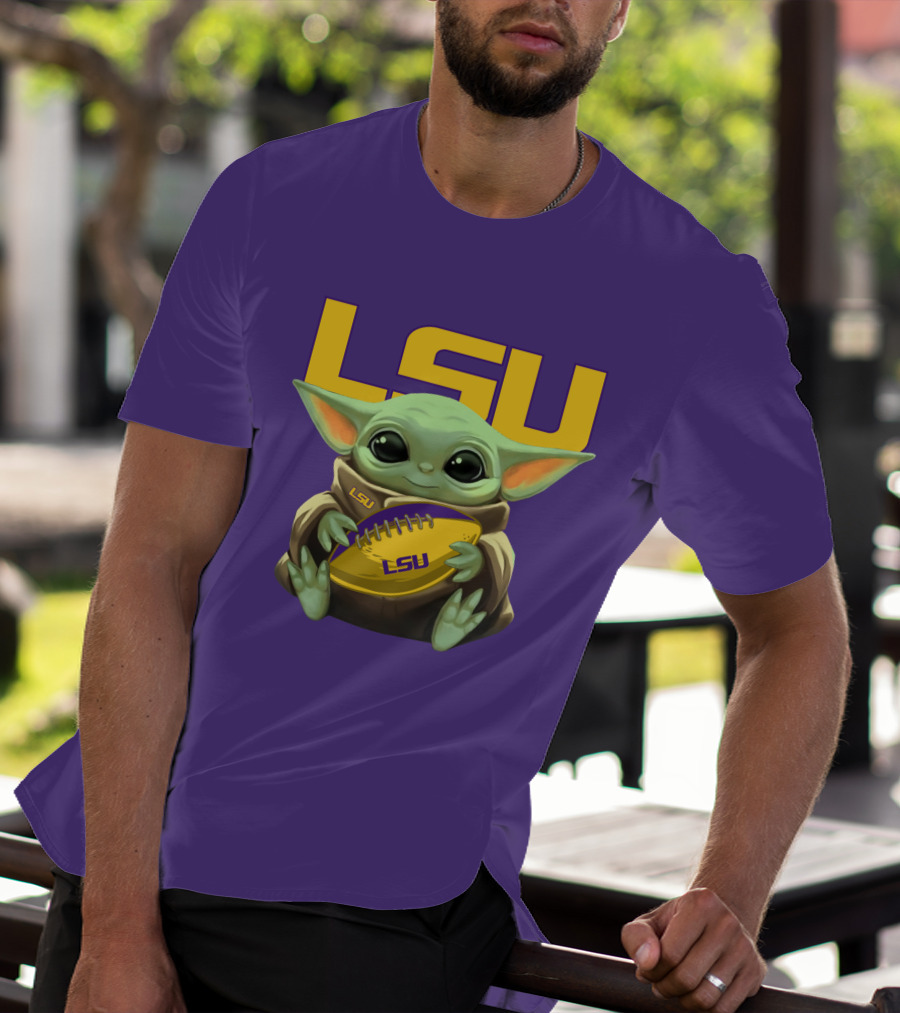 Lsu Baby Alien With Football T-Shirt
