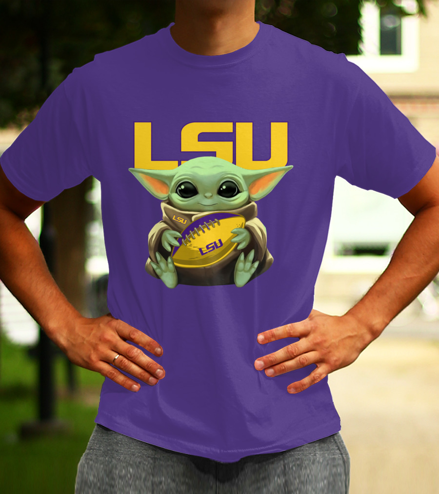 Lsu Baby Alien With Football T-Shirt