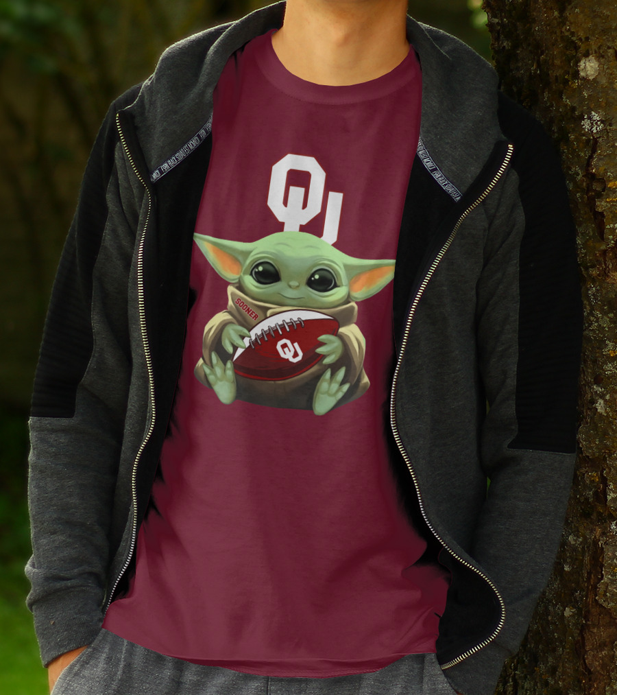 Ou Sooner Football Baby Yoda T-Shirt