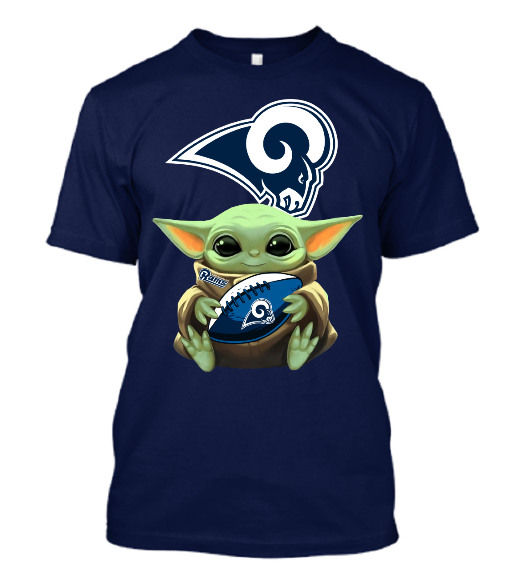 Baby Football Holding Rams T-Shirt