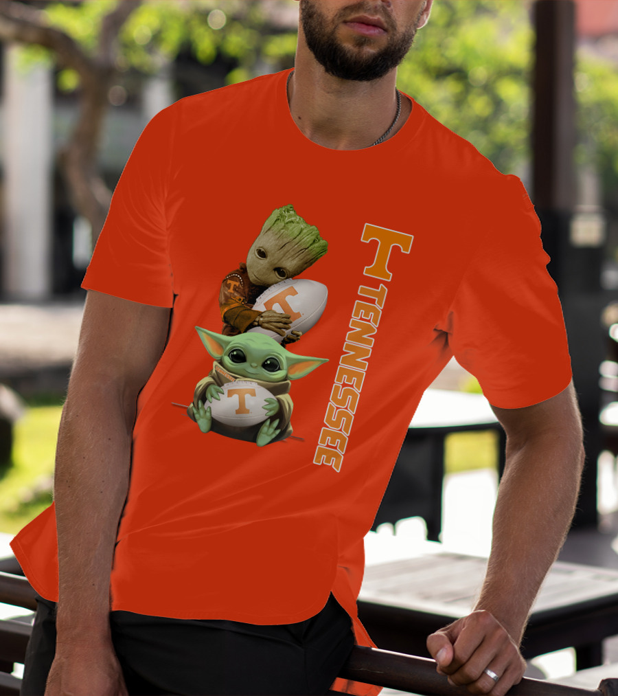 Groot Baby Yoda Tennessee Football T-Shirt