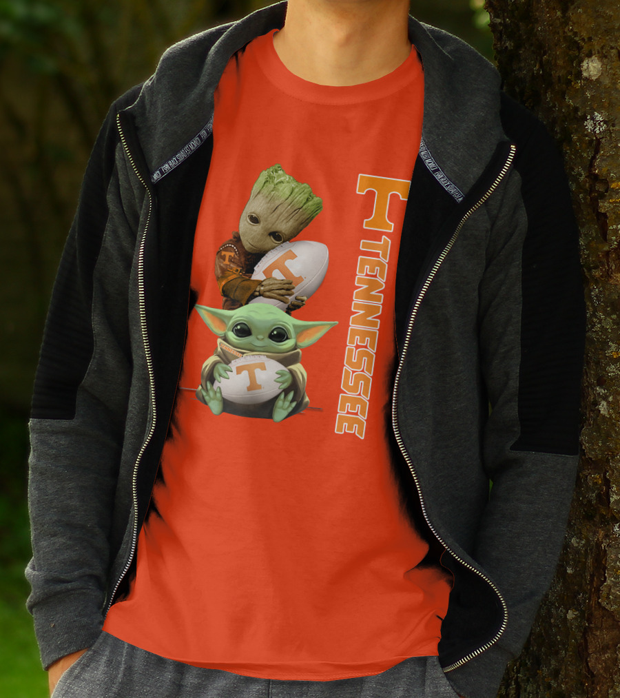 Groot Baby Yoda Tennessee Football T-Shirt