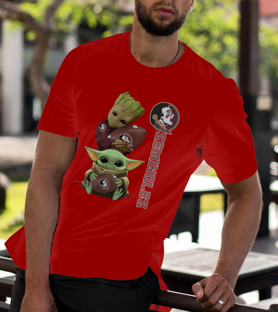 Seminoles Baby Groot And Baby Yoda Football Collaboration T-Shirt