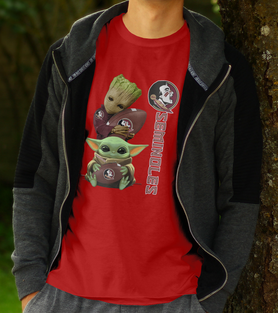 Seminoles Baby Groot And Baby Yoda Football Collaboration T-Shirt