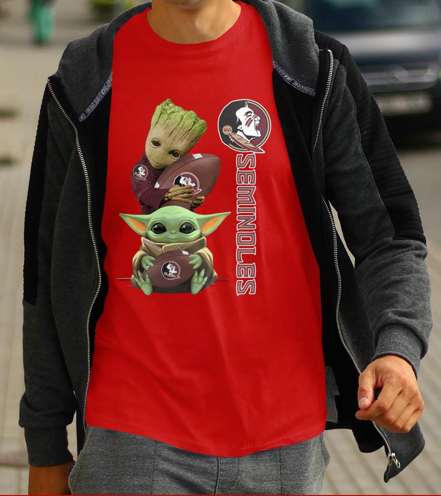 Seminoles Baby Groot And Baby Yoda Football Collaboration T-Shirt