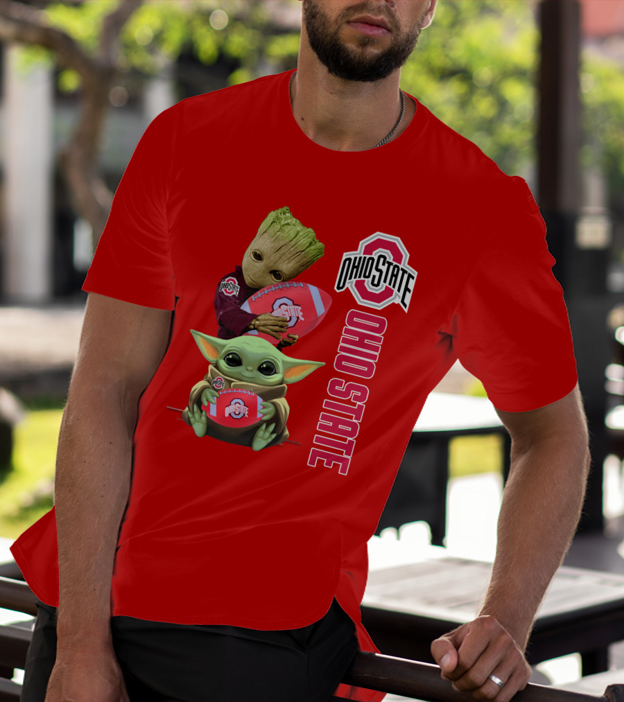 Ohio State Groot Baby Yoda Football T-Shirt