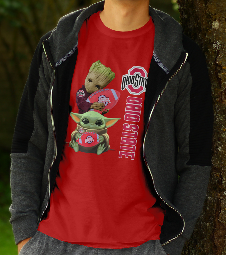 Ohio State Groot Baby Yoda Football T-Shirt