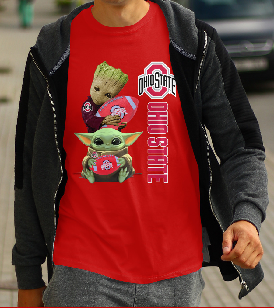 Ohio State Groot Baby Yoda Football T-Shirt