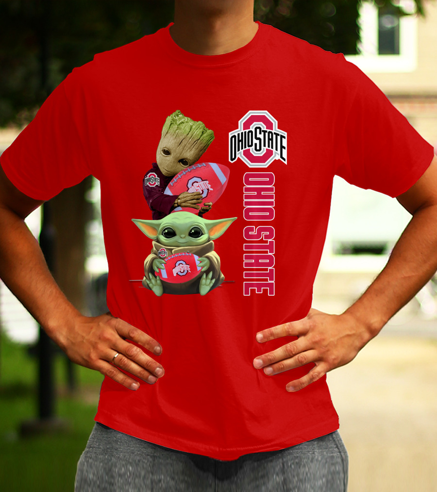 Ohio State Groot Baby Yoda Football T-Shirt