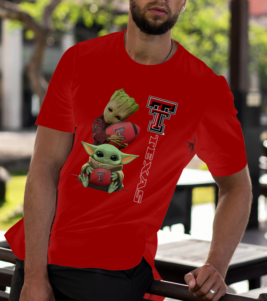 Groot Baby Yoda Texas Tech Football T-Shirt