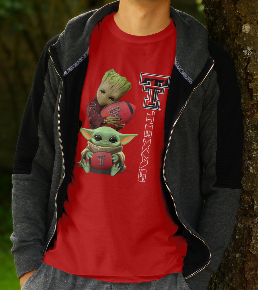 Groot Baby Yoda Texas Tech Football T-Shirt