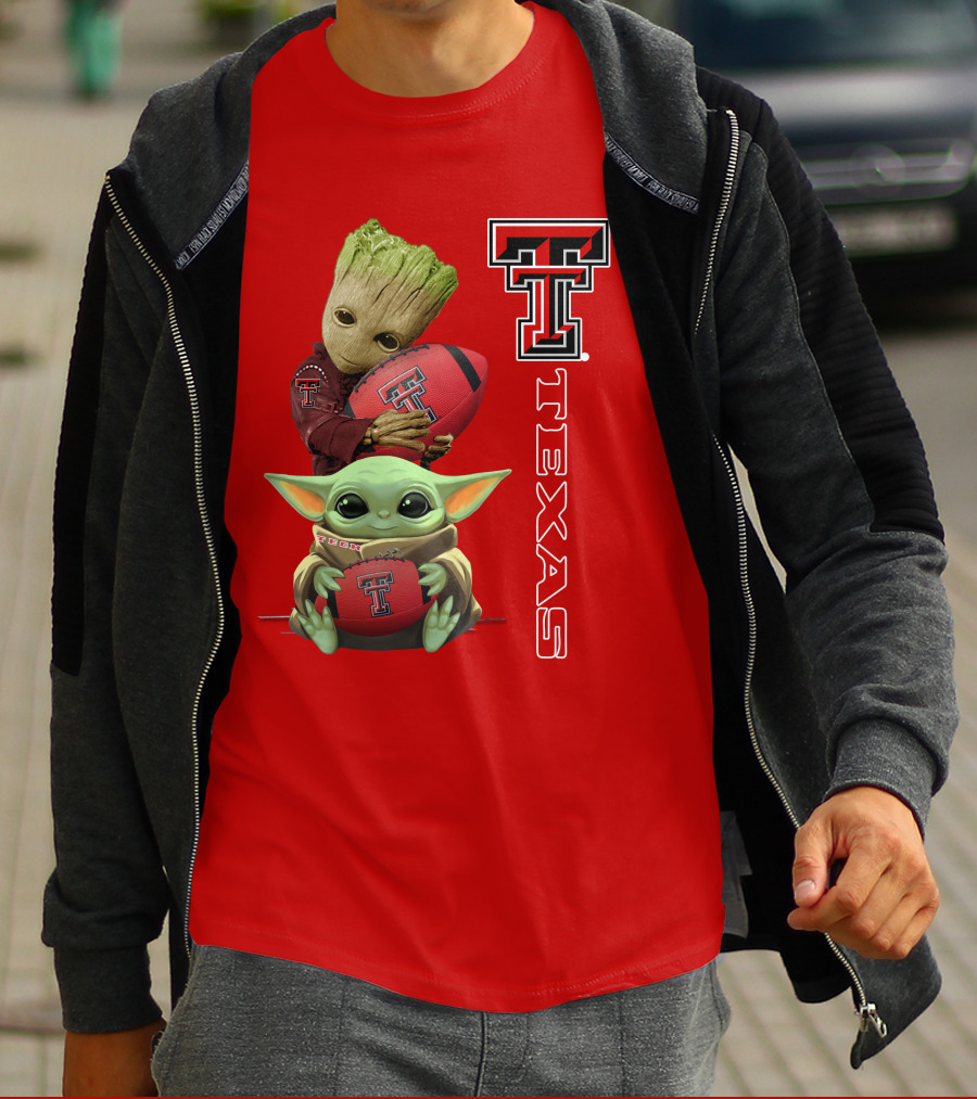 Groot Baby Yoda Texas Tech Football T-Shirt