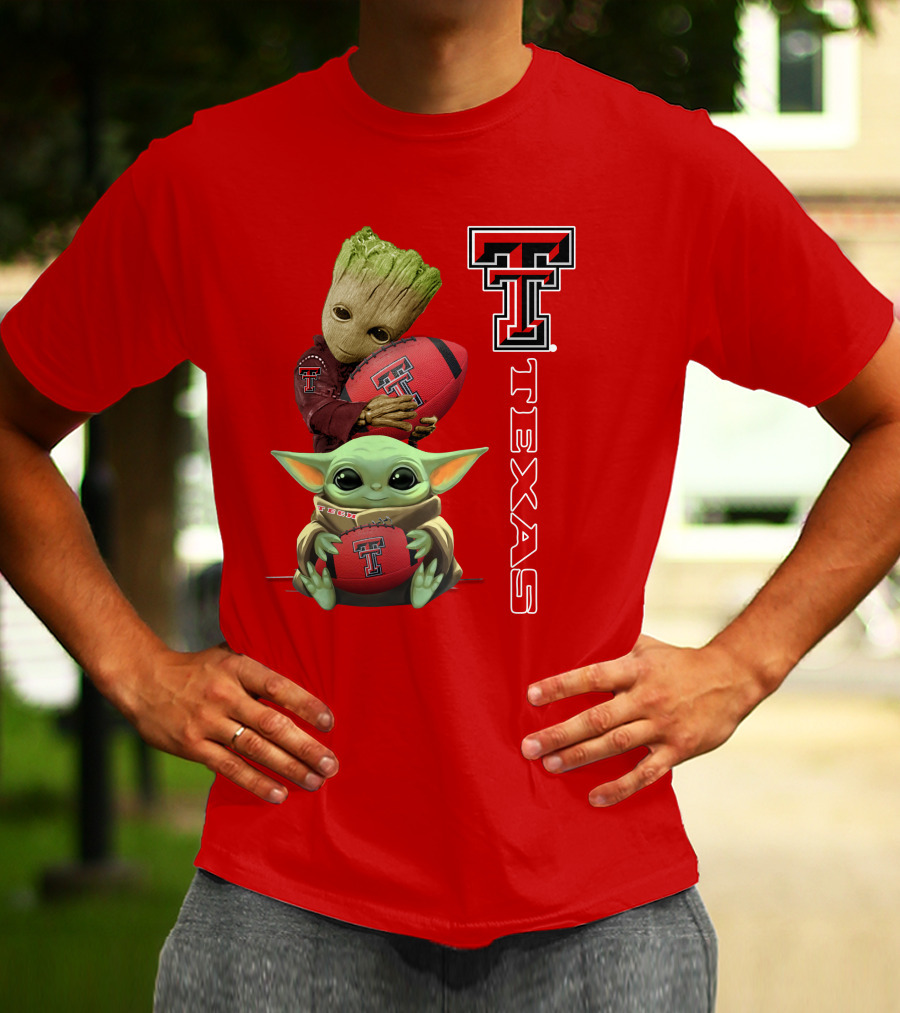 Groot Baby Yoda Texas Tech Football T-Shirt
