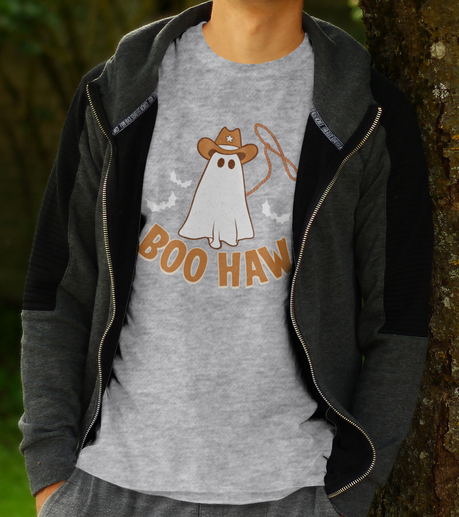 Boo Haw Western Ghost Cowboy Halloween T-Shirt