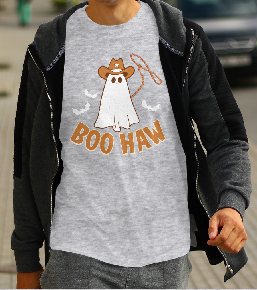 Boo Haw Western Ghost Cowboy Halloween T-Shirt